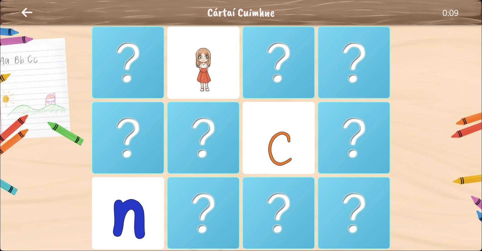 Meaitseáil litreacha leathana agus caola Céim 2